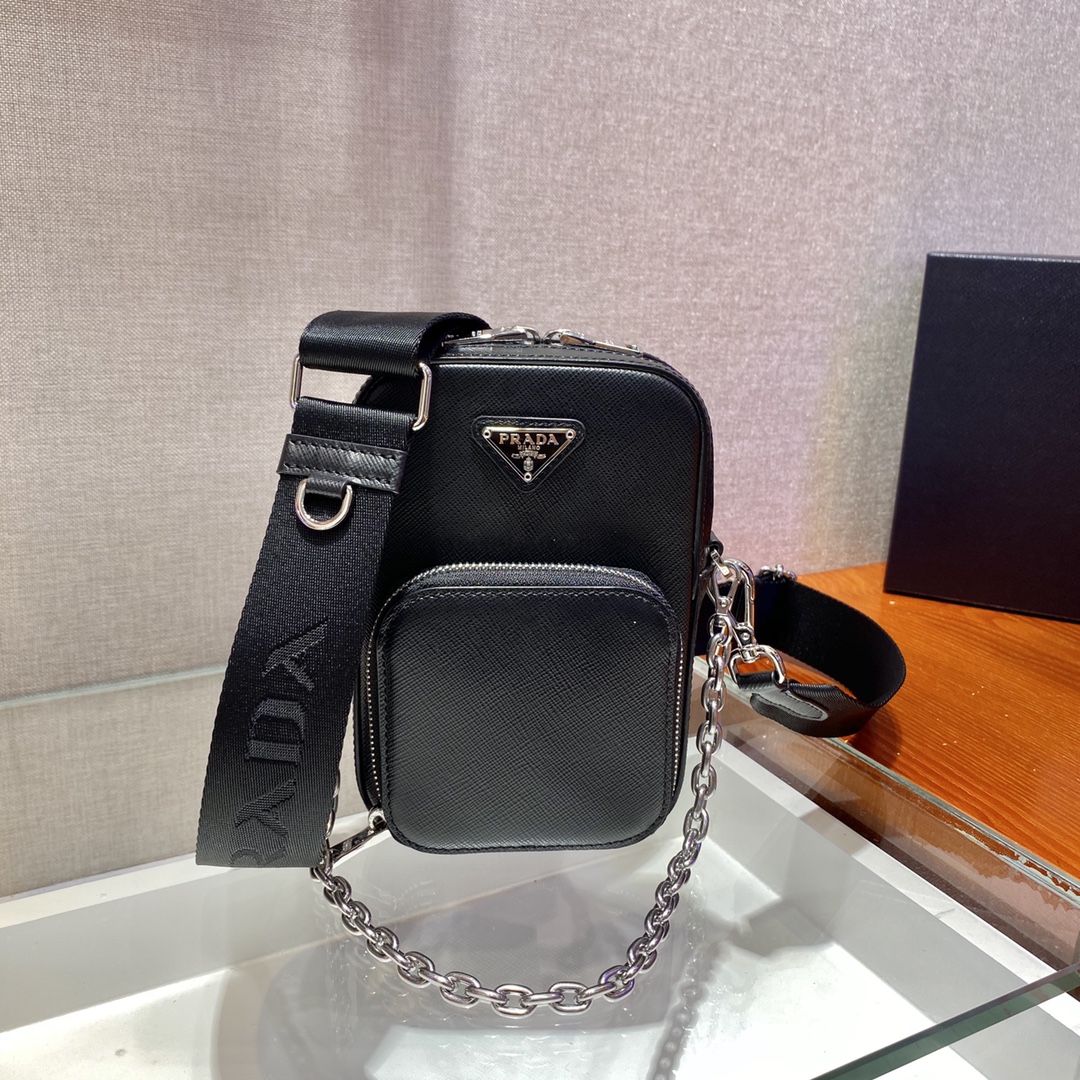 Pra*a saffiano leather mini bag