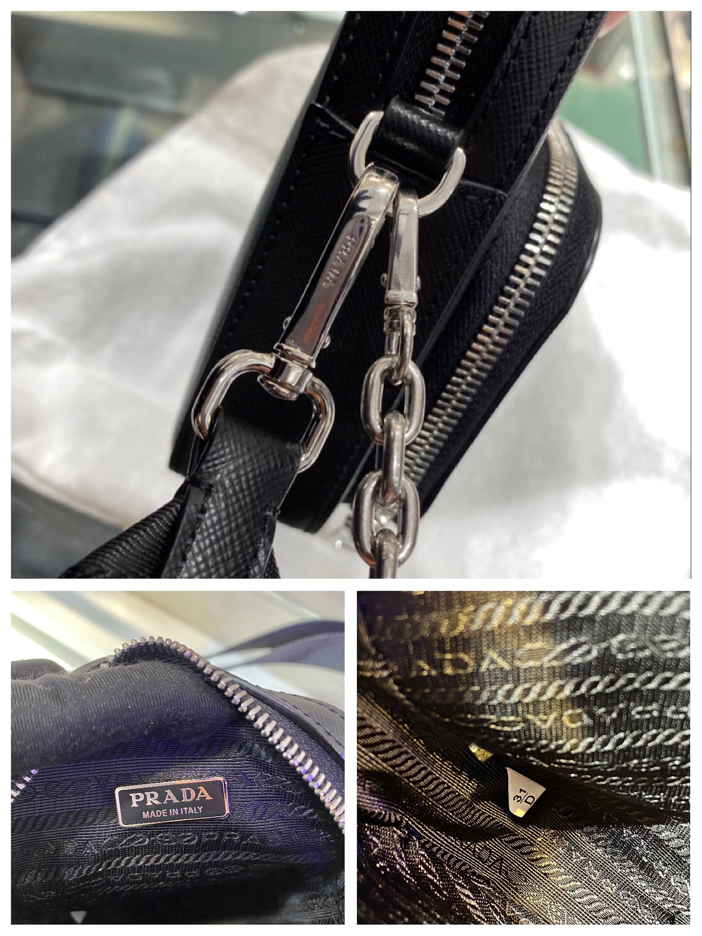 Pra*a saffiano leather mini bag