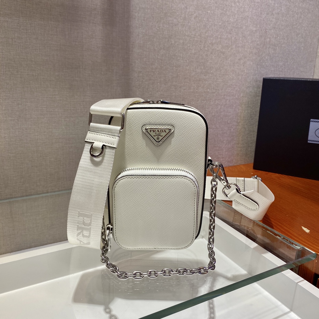 Pra*a saffiano leather mini bag