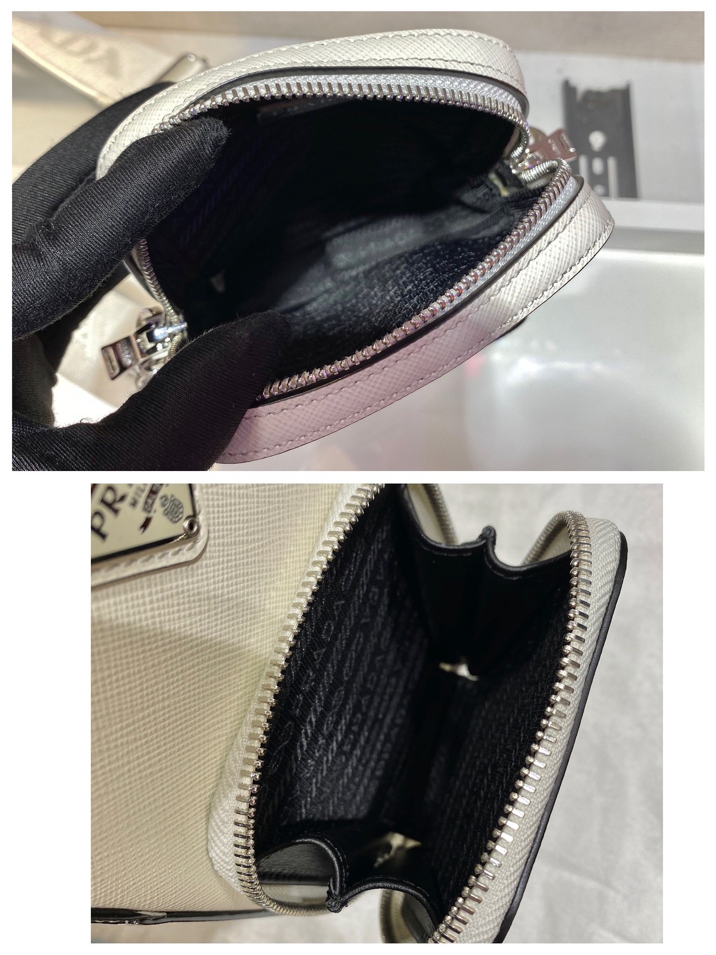 Pra*a saffiano leather mini bag