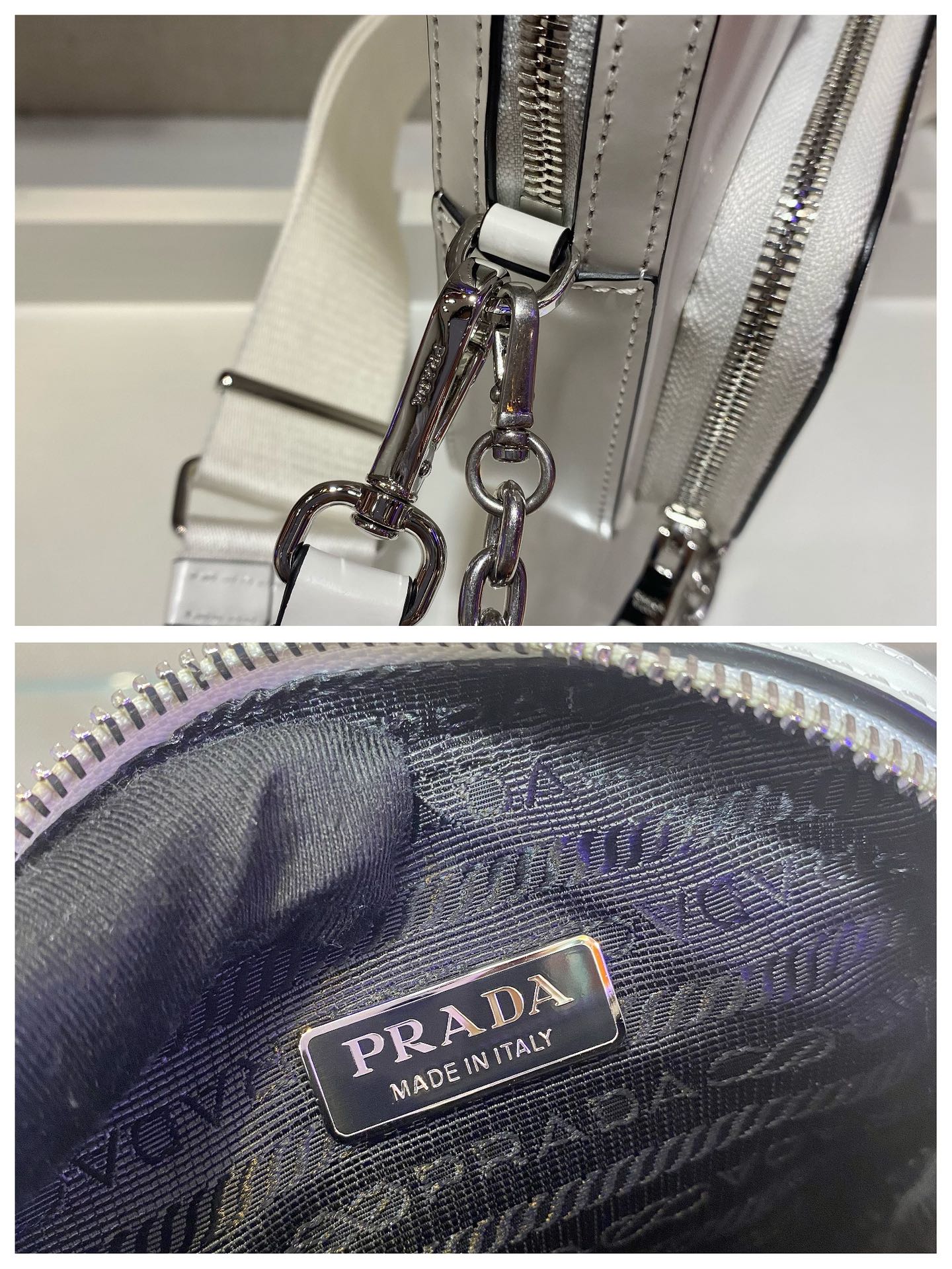 Pra*a saffiano leather mini bag
