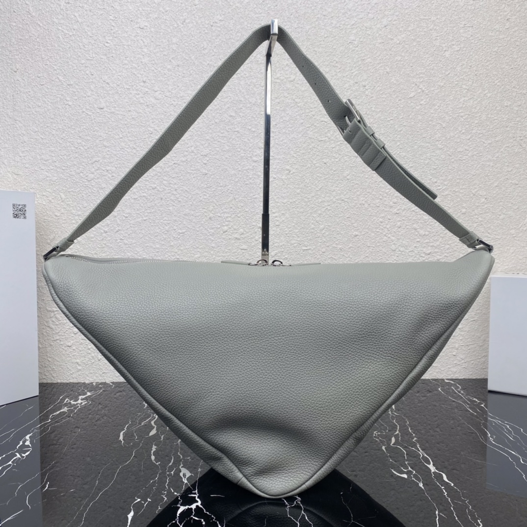 large leather Pra*a triangle bag