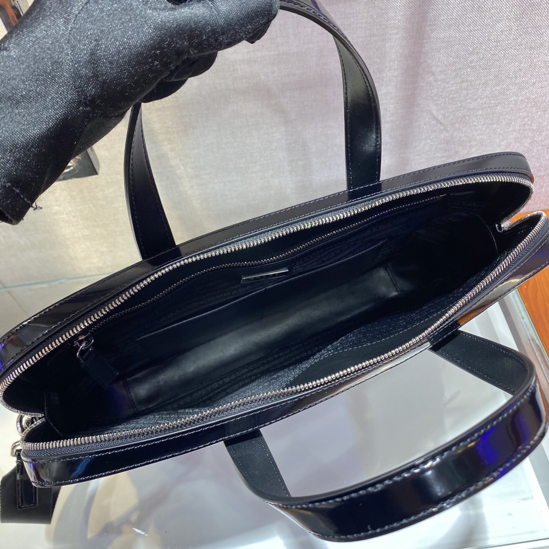 Pra*a saffiano leather work bag