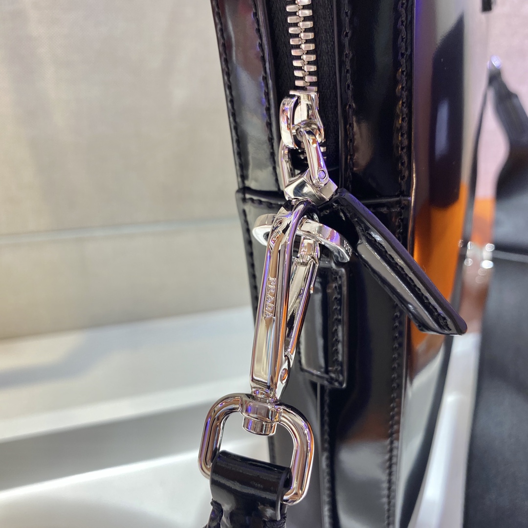 Pra*a saffiano leather work bag