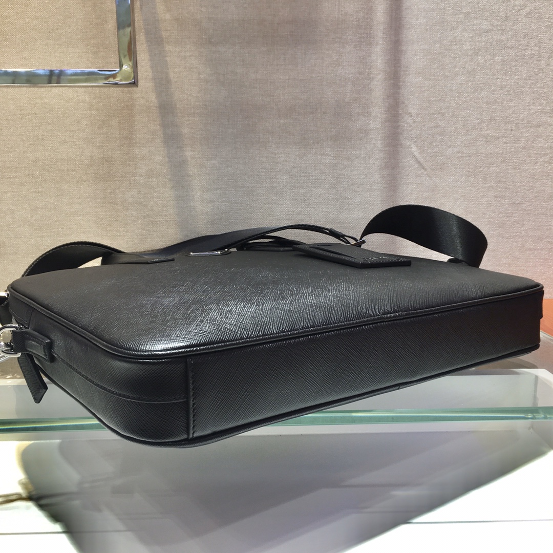 Pra*a saffiano leather work bag