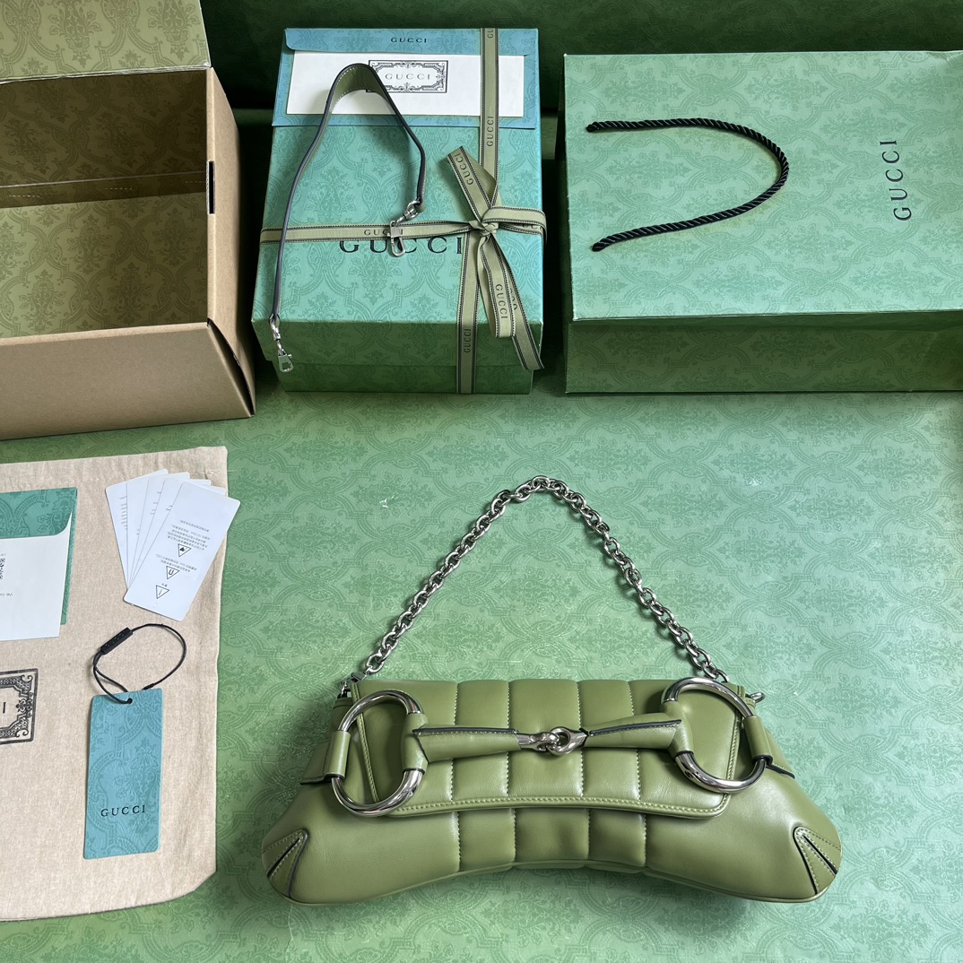 G*u*i horsebit chain medium shoulder bag