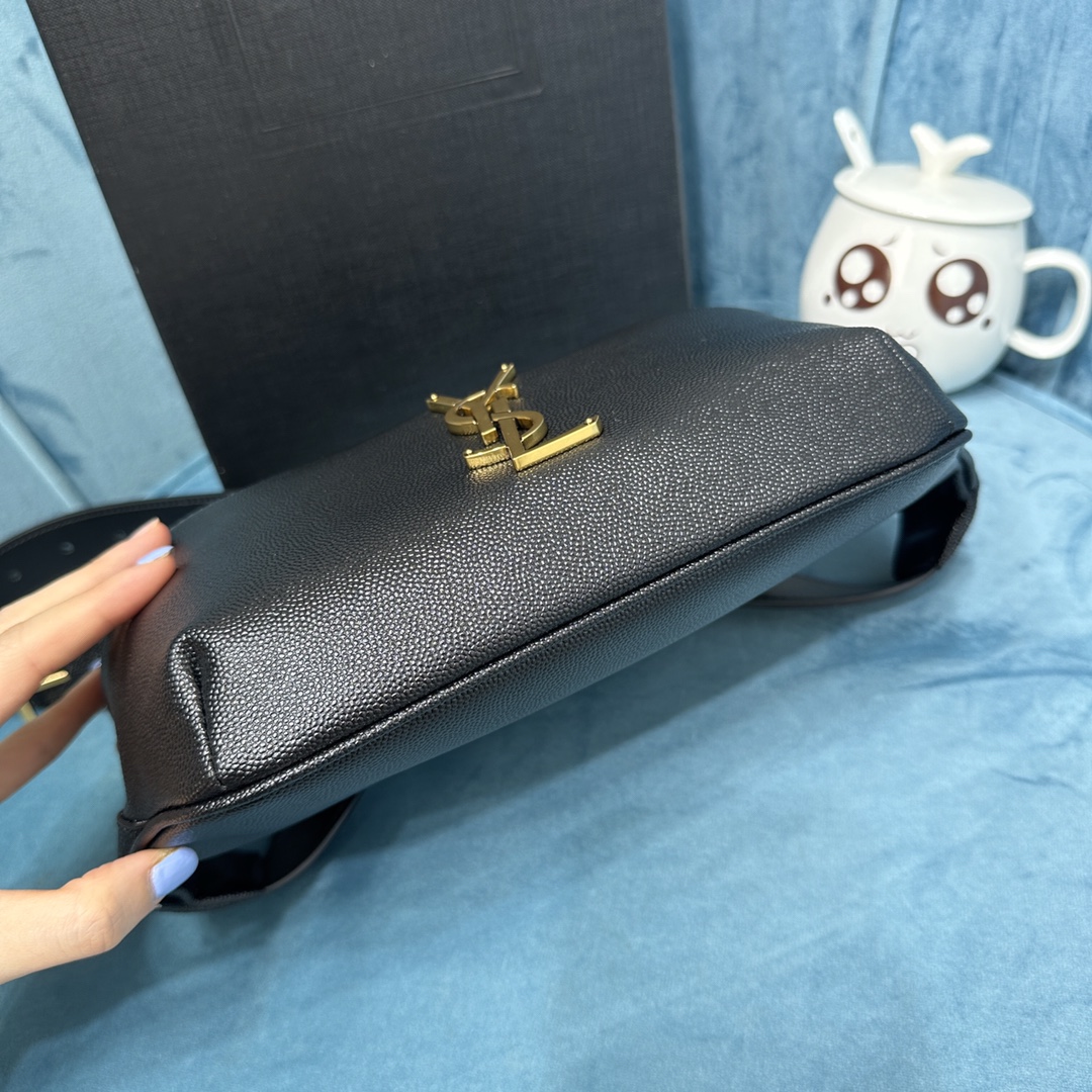 YSL CASSANDRE CLASSIC BELT BAG IN GRAIN DE POUDRE EMBOSSED LEATHER