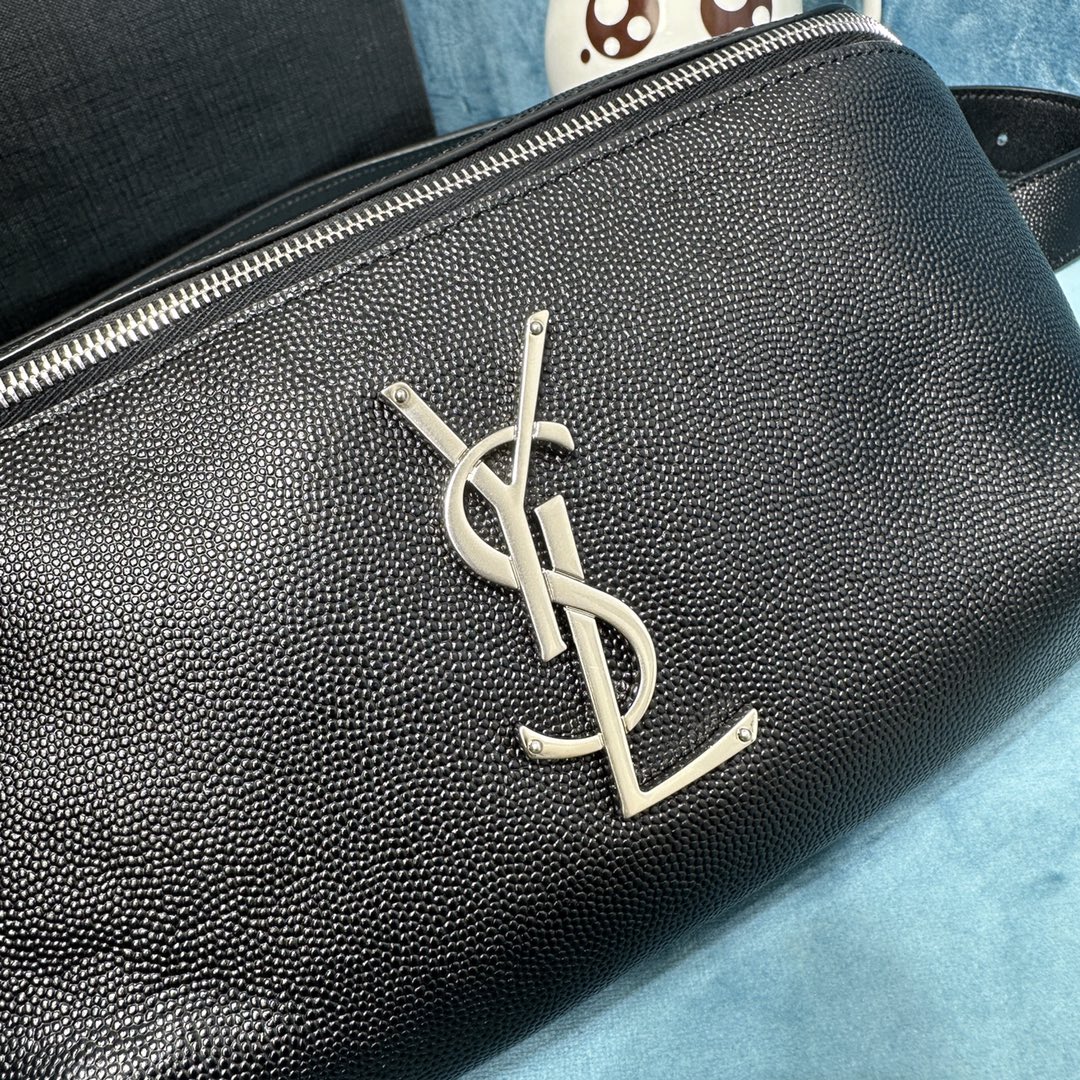 YSL CASSANDRE CLASSIC BELT BAG IN GRAIN DE POUDRE EMBOSSED LEATHER