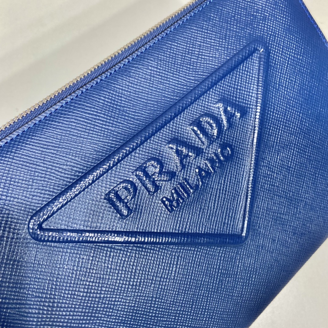 Pra*a saffiano leather pouch