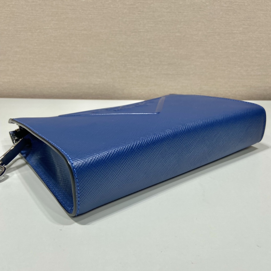Pra*a saffiano leather pouch