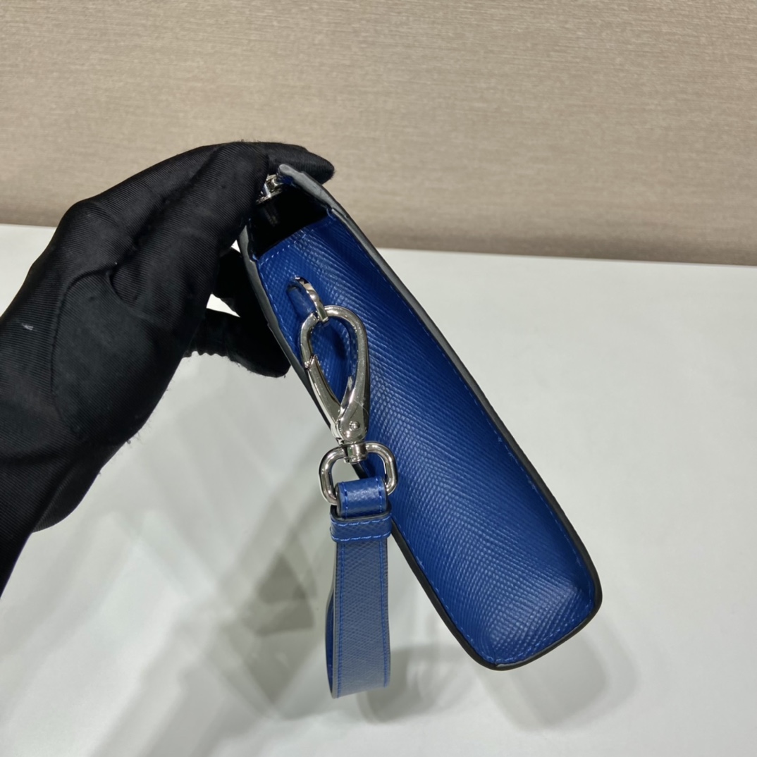 Pra*a saffiano leather pouch
