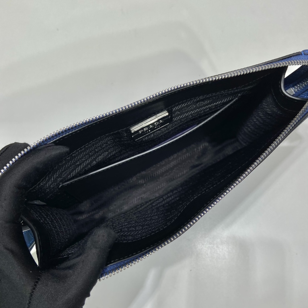 Pra*a saffiano leather pouch