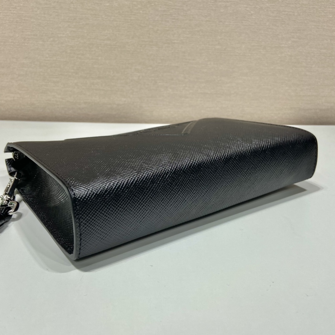 Pra*a saffiano leather pouch