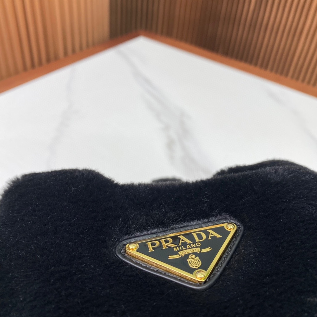 Pra*a shearling mini handbag