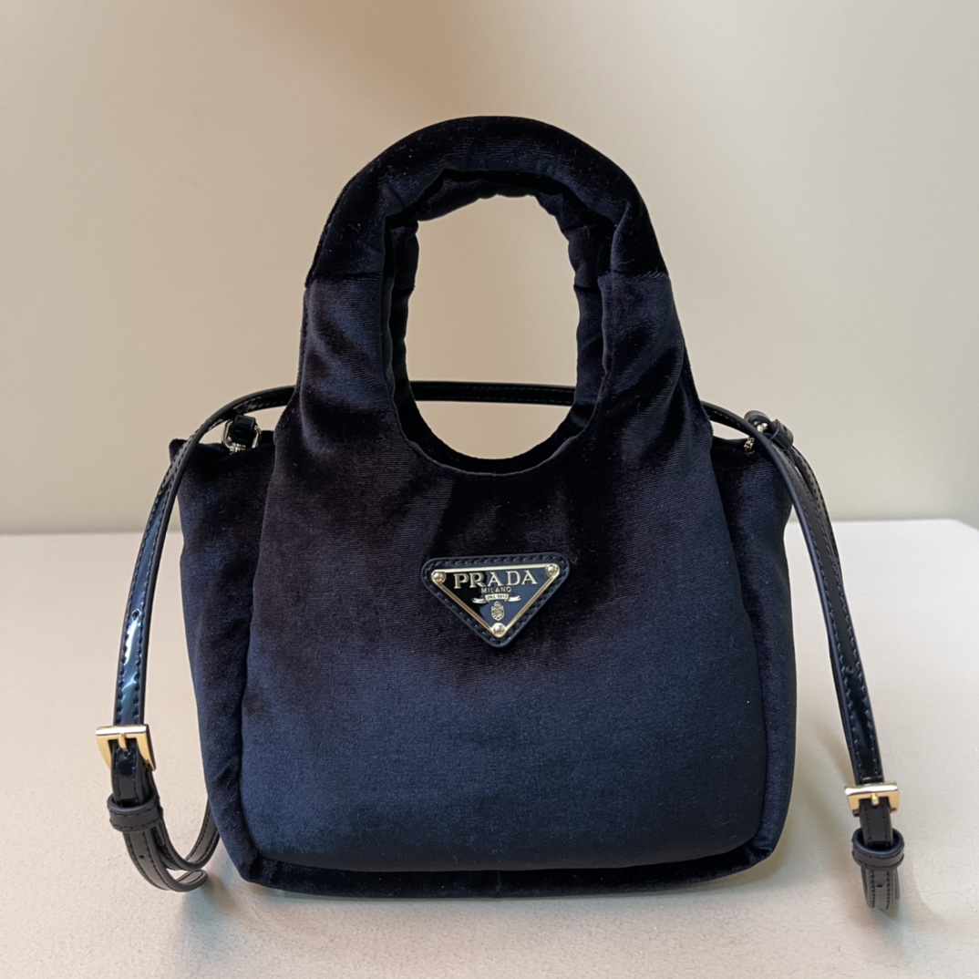 Pra*a padded velvet mini handbag