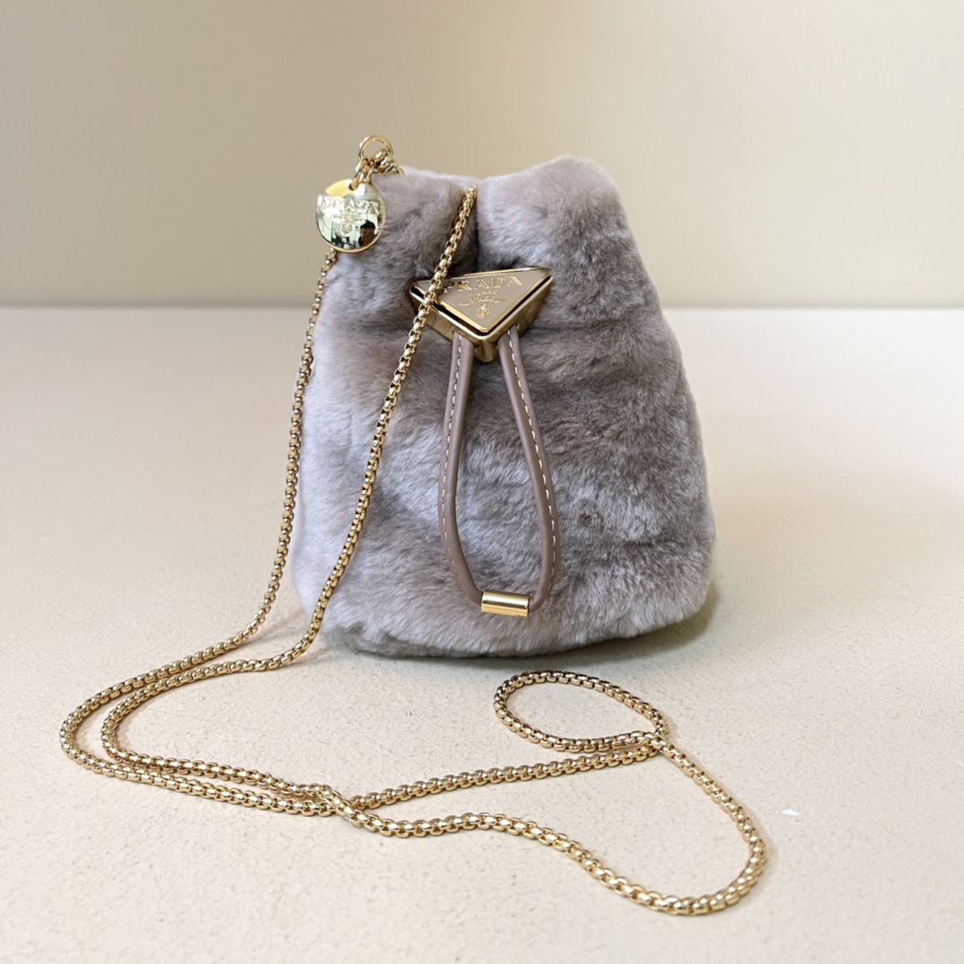 Pra*a shearling mini-pouch
