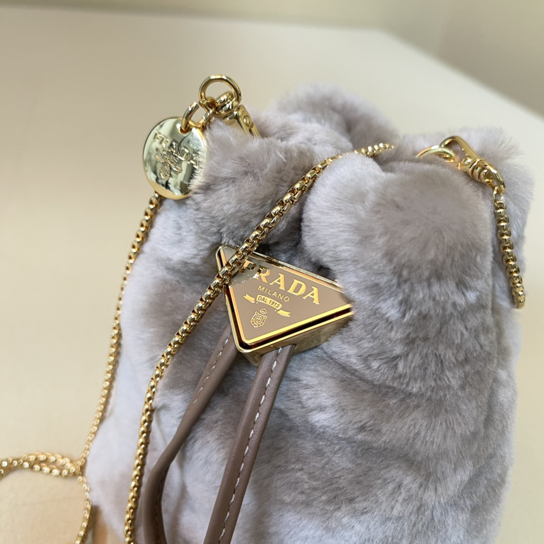 Pra*a shearling mini-pouch