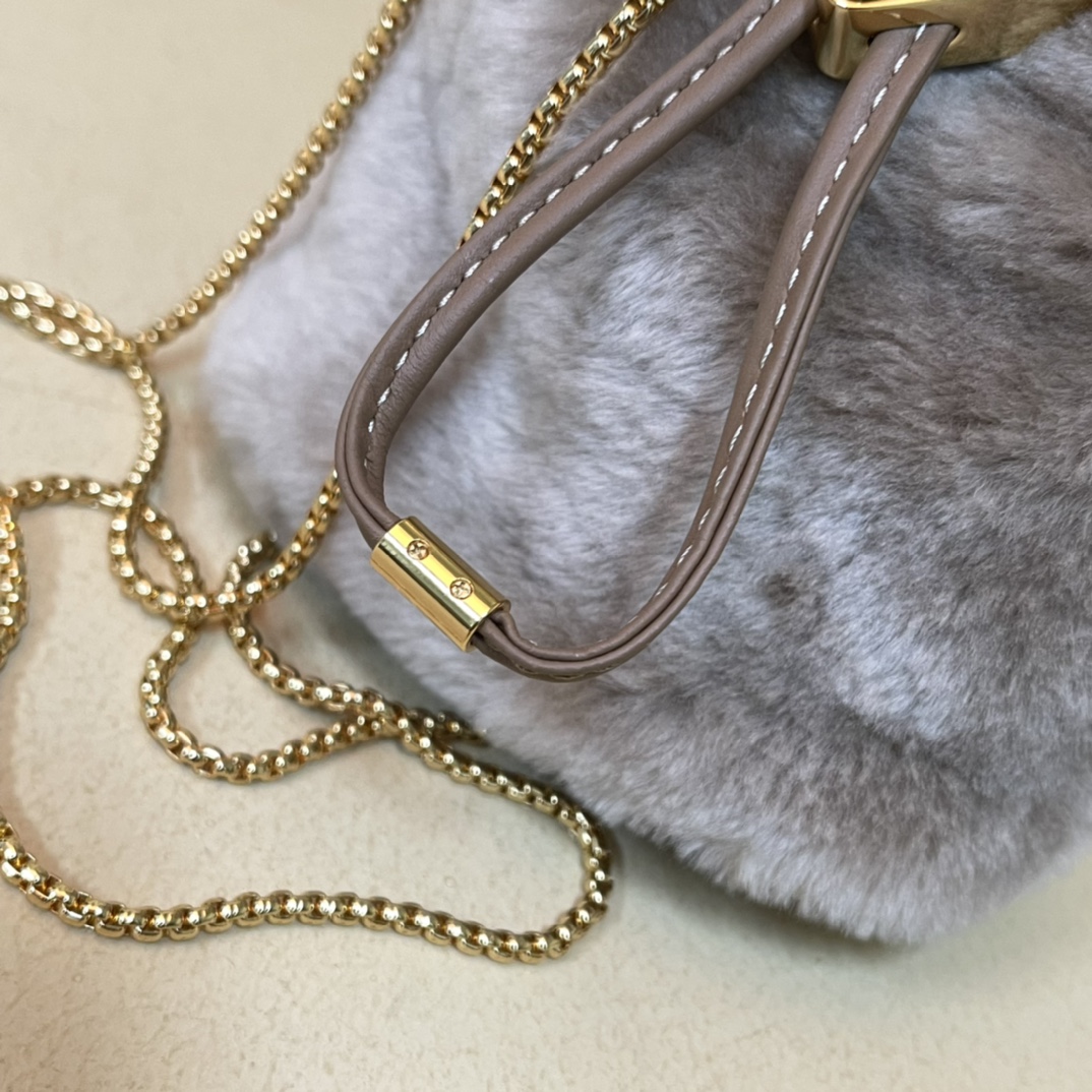 Pra*a shearling mini-pouch