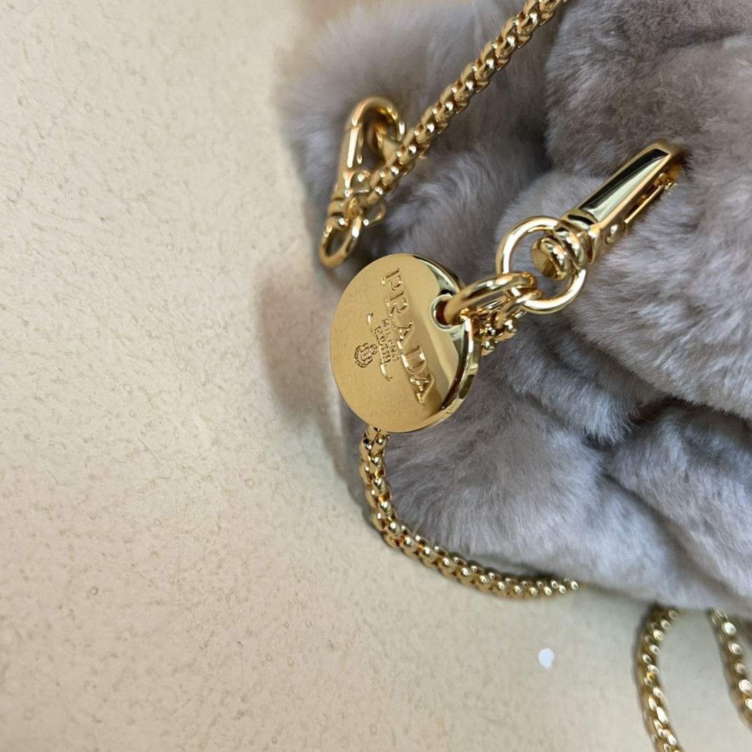 Pra*a shearling mini-pouch
