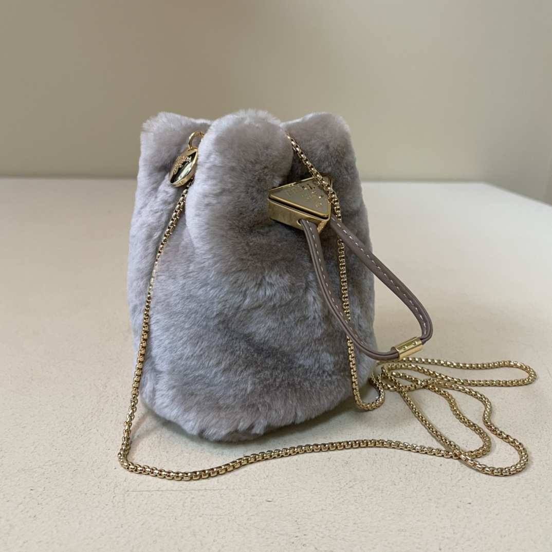 Pra*a shearling mini-pouch
