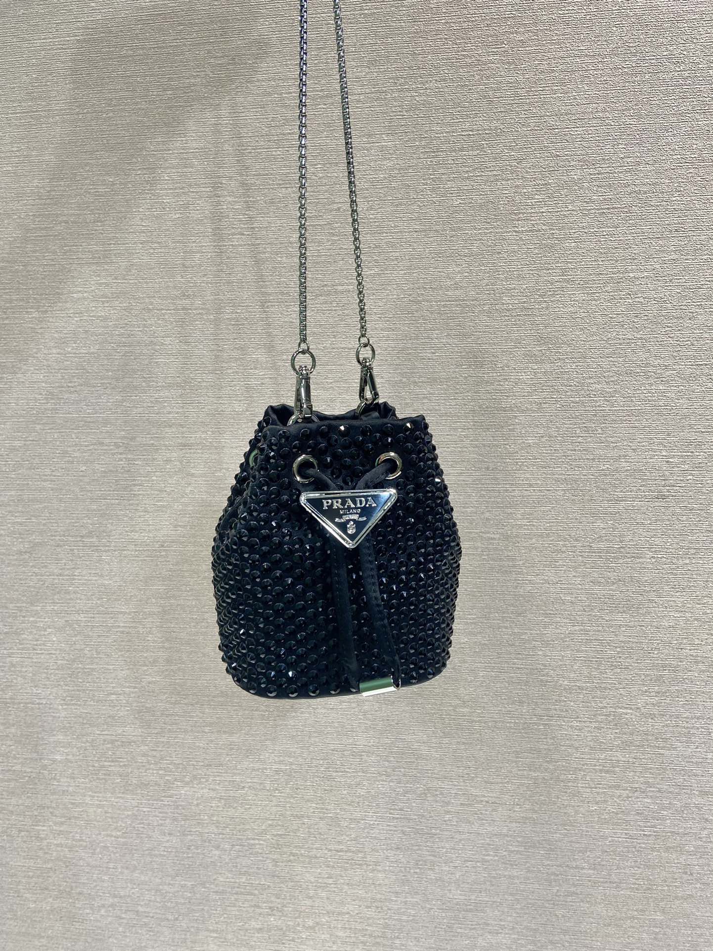 Pra*a crystal embellished satin mini-pouch