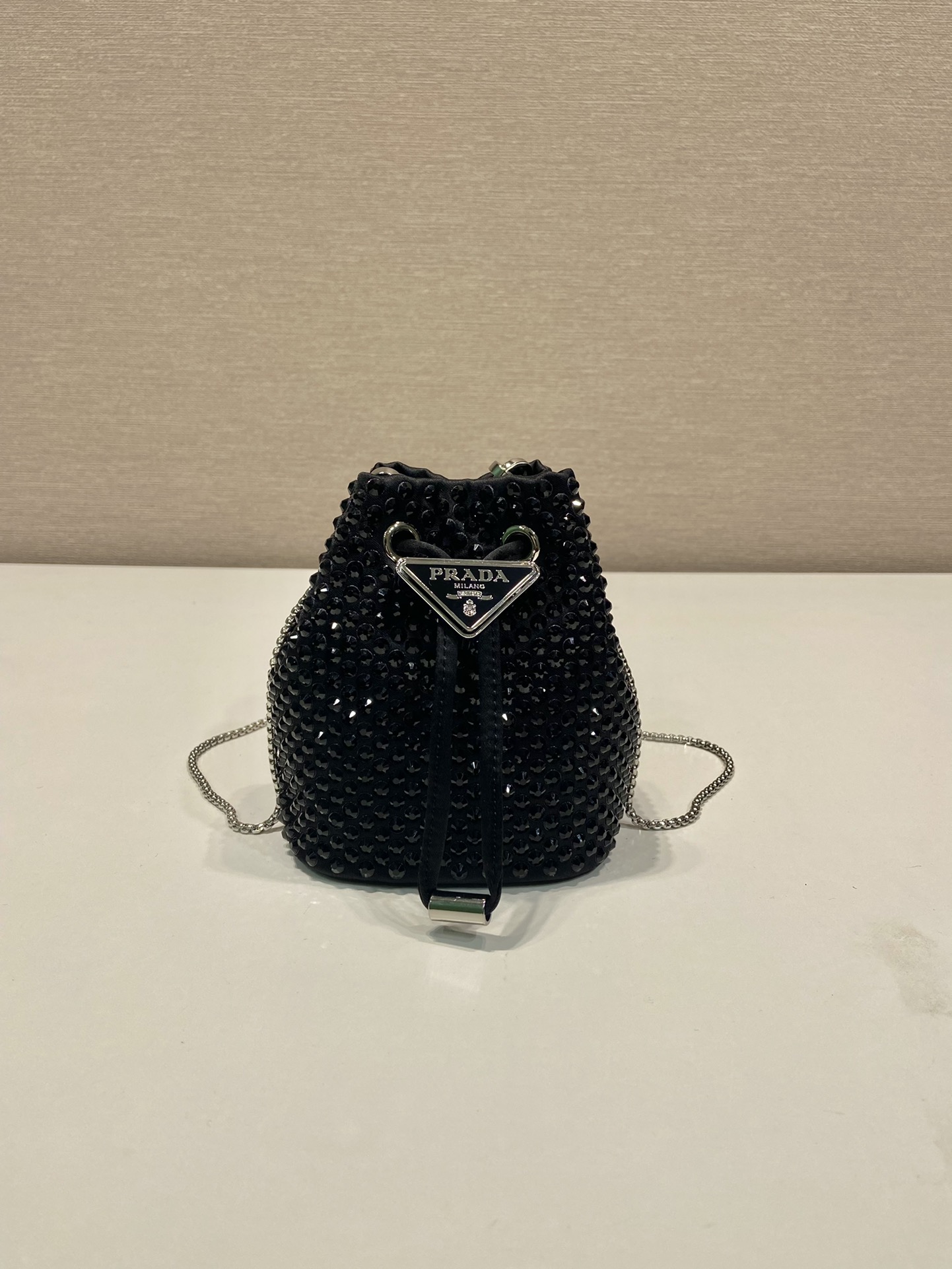 Pra*a crystal embellished satin mini-pouch
