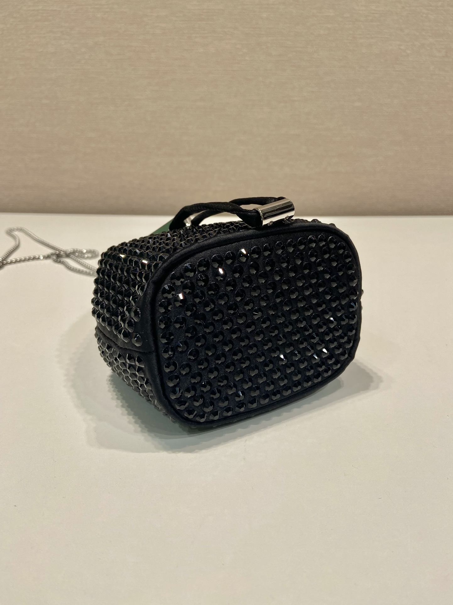 Pra*a crystal embellished satin mini-pouch