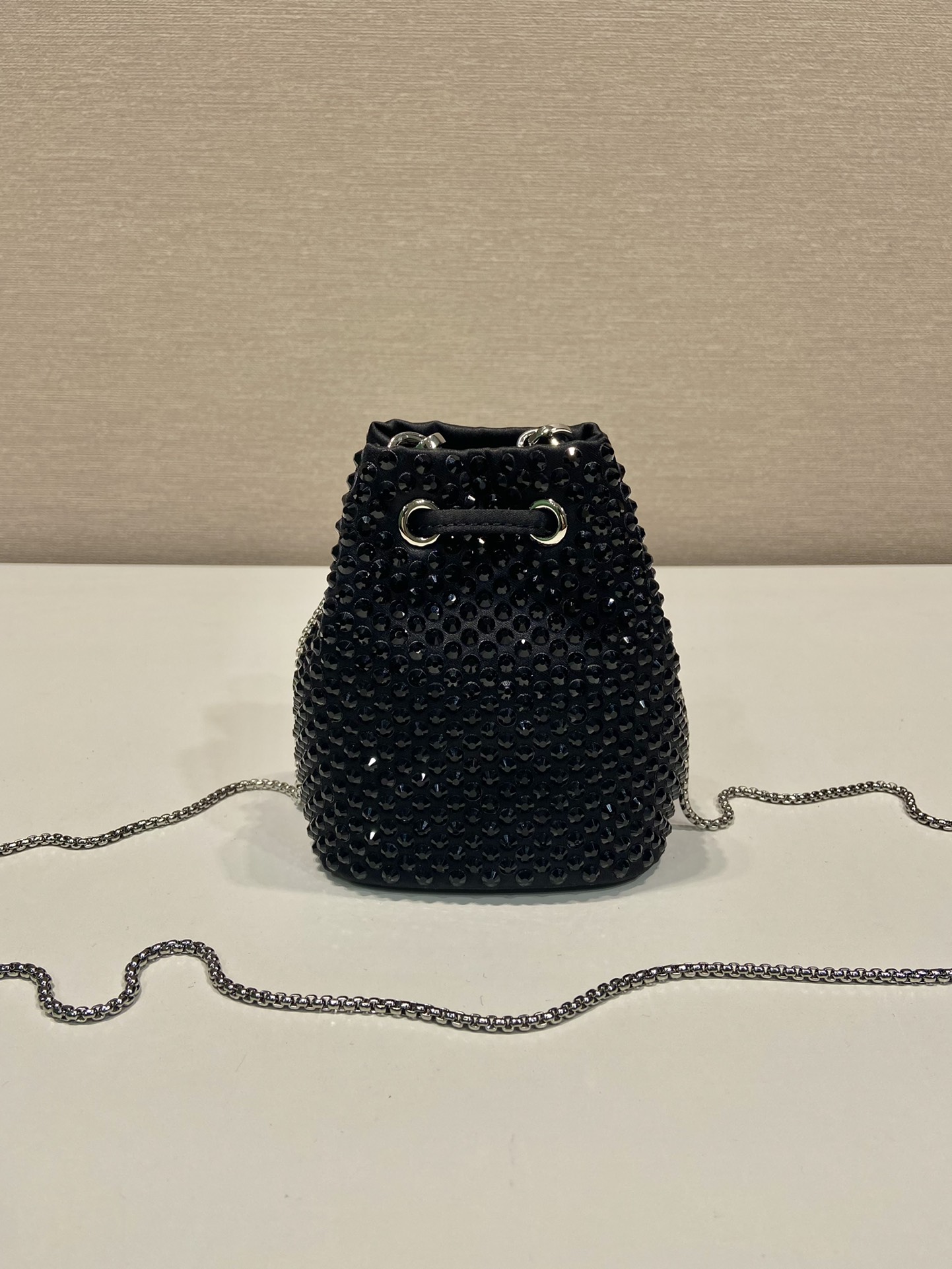 Pra*a crystal embellished satin mini-pouch