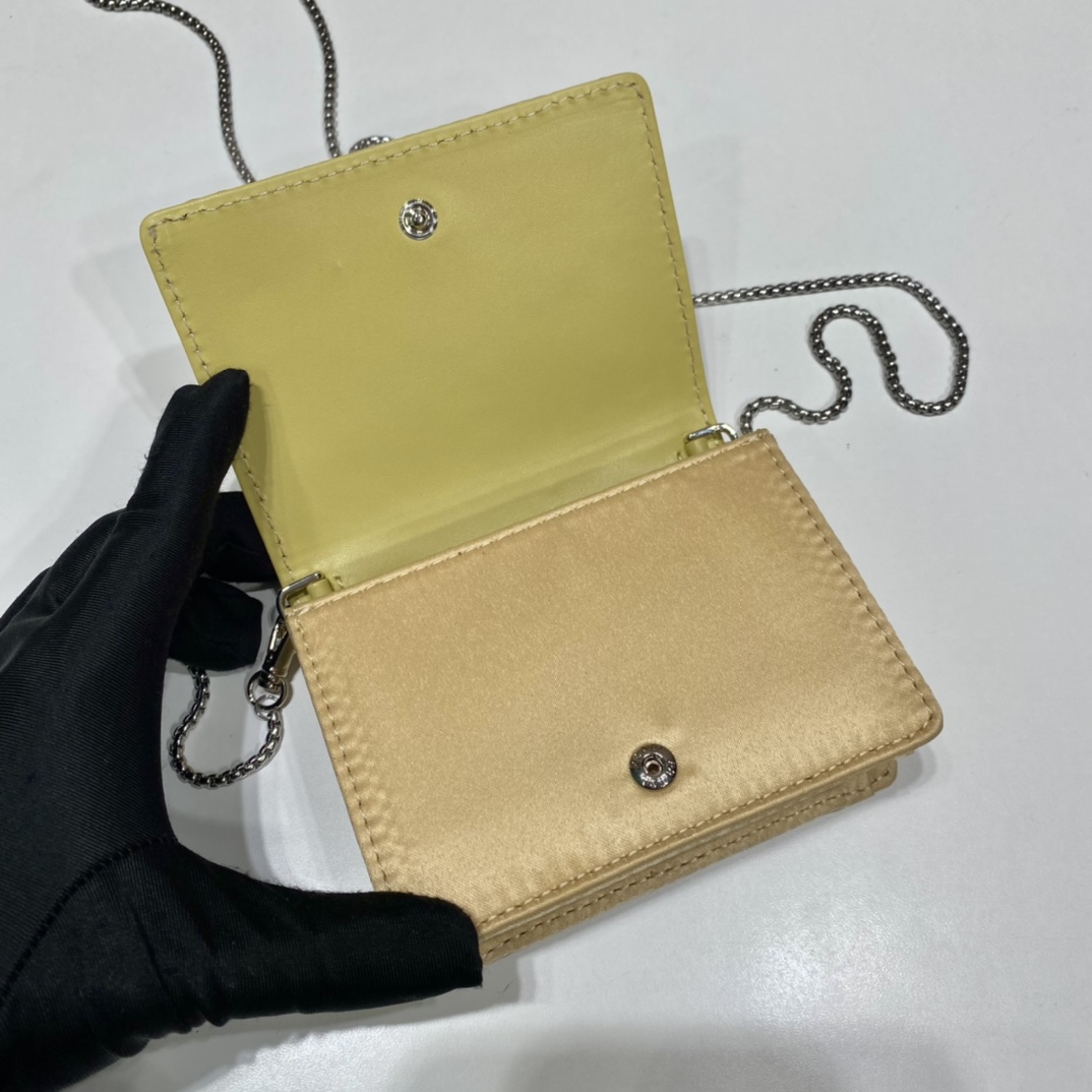 Pra*a cardholder with shoulder strap and crystals