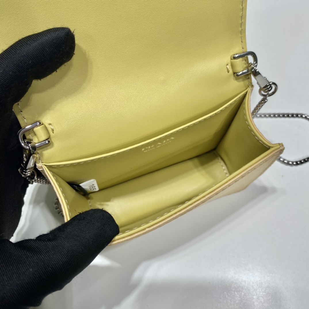 Pra*a cardholder with shoulder strap and crystals