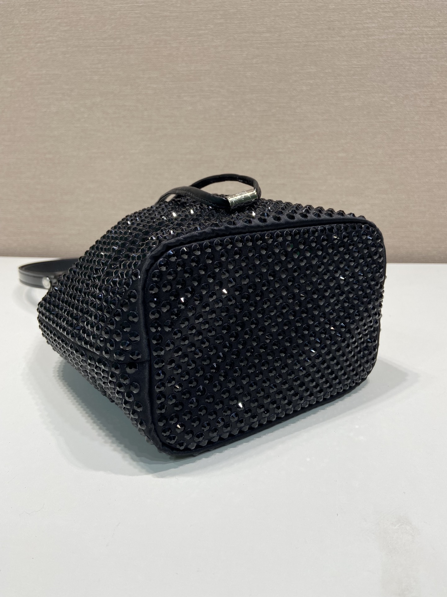 Pra*a satin mini-bag with crystals