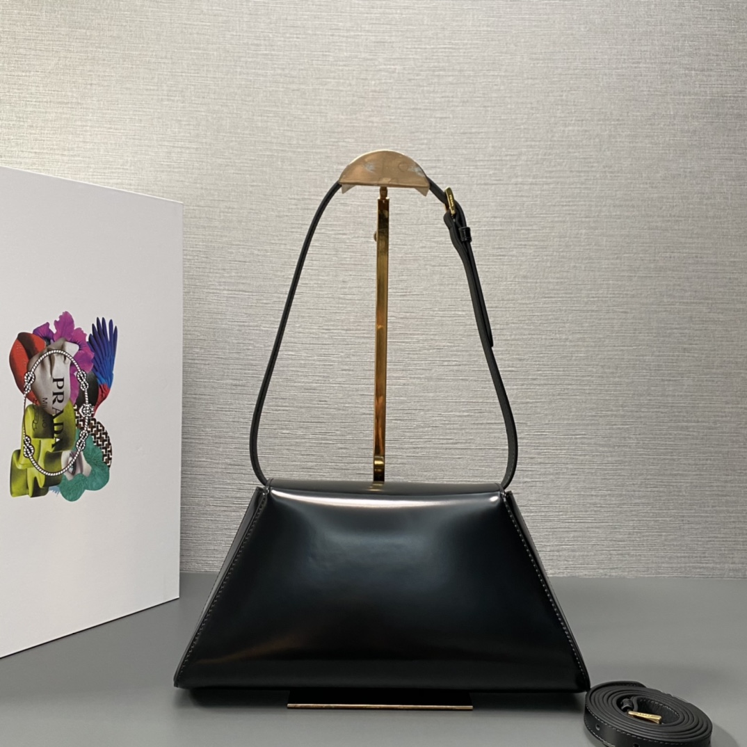 Pra*a medium brushed leather handbag