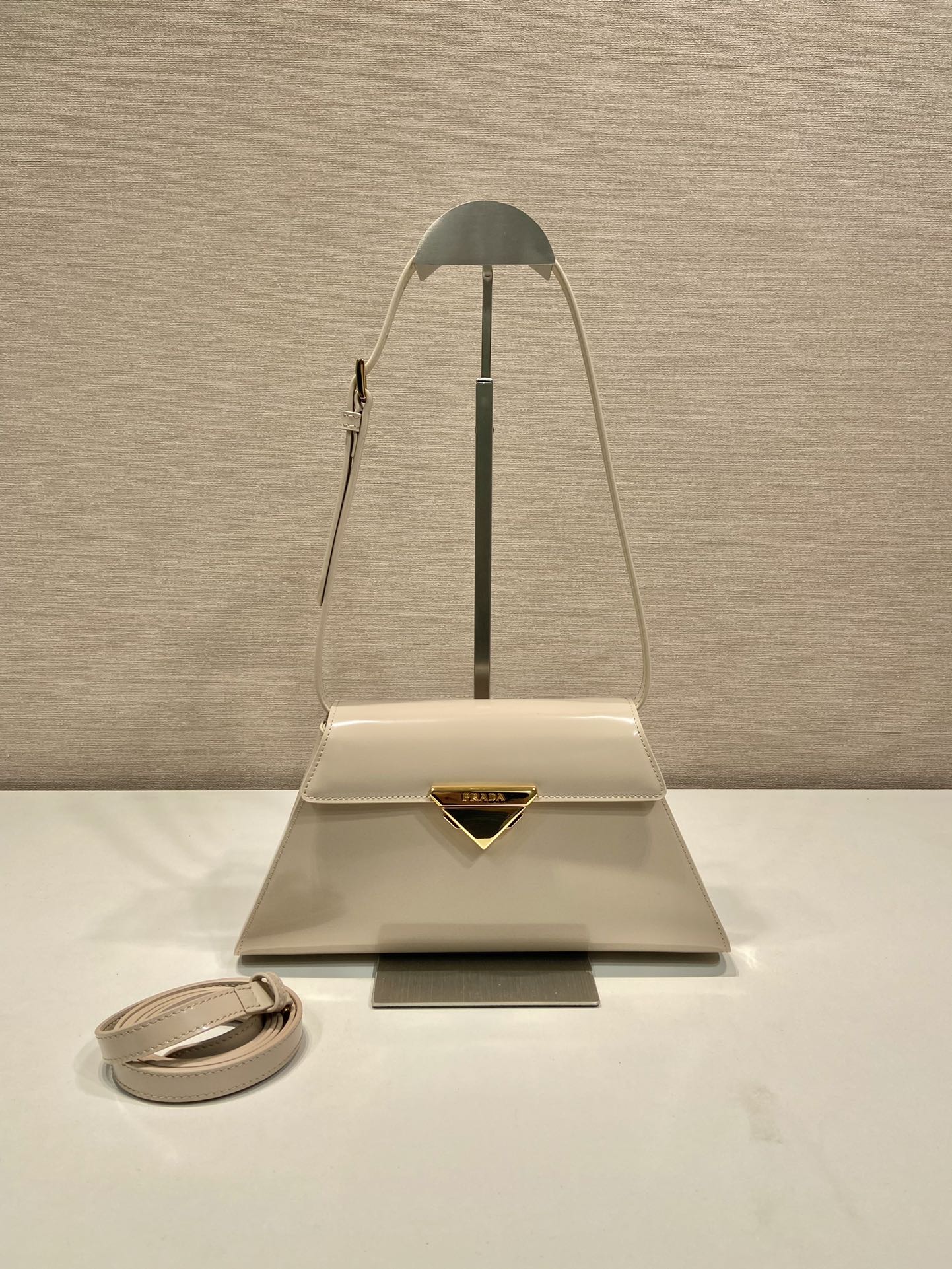 Pra*a medium brushed leather handbag