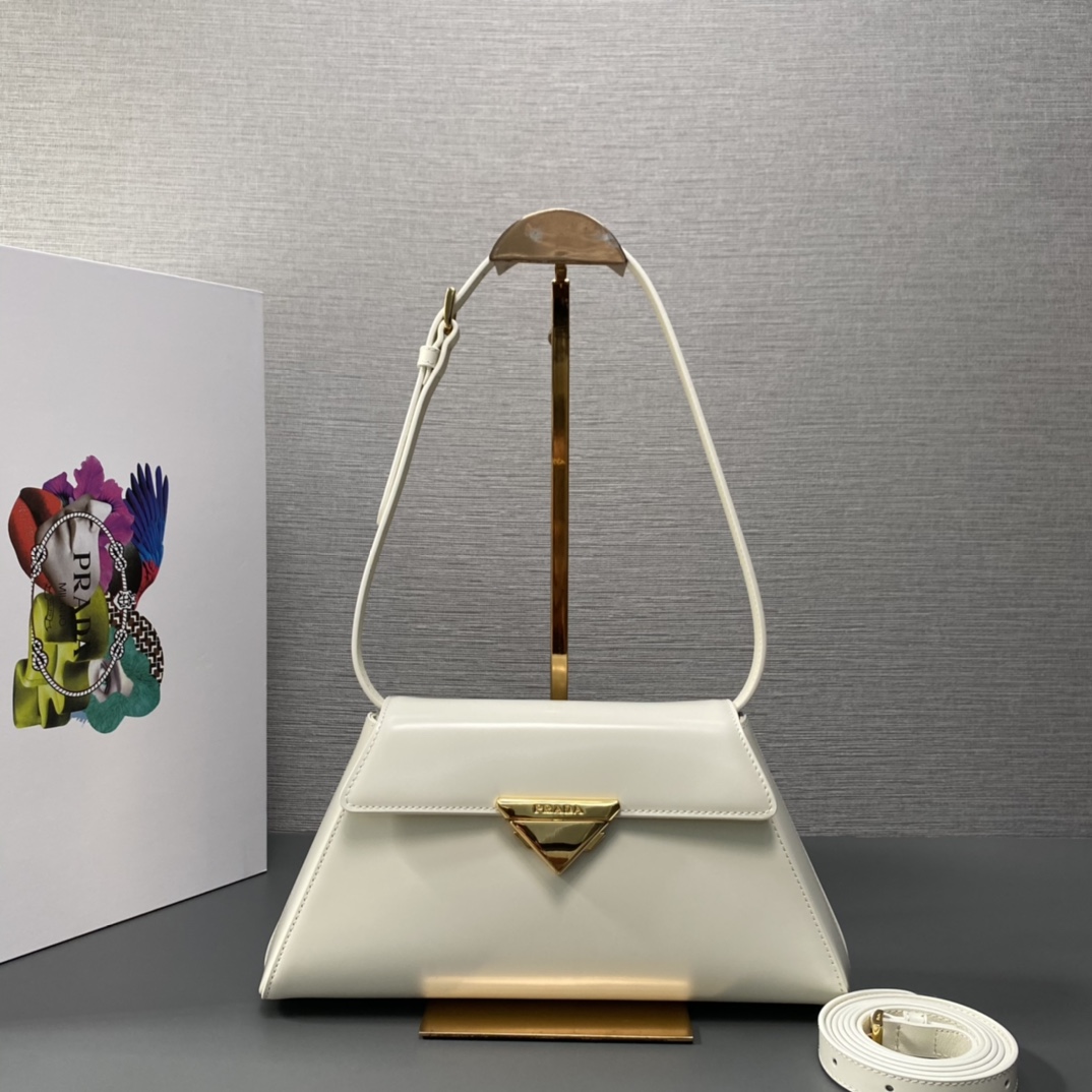 Pra*a medium brushed leather handbag