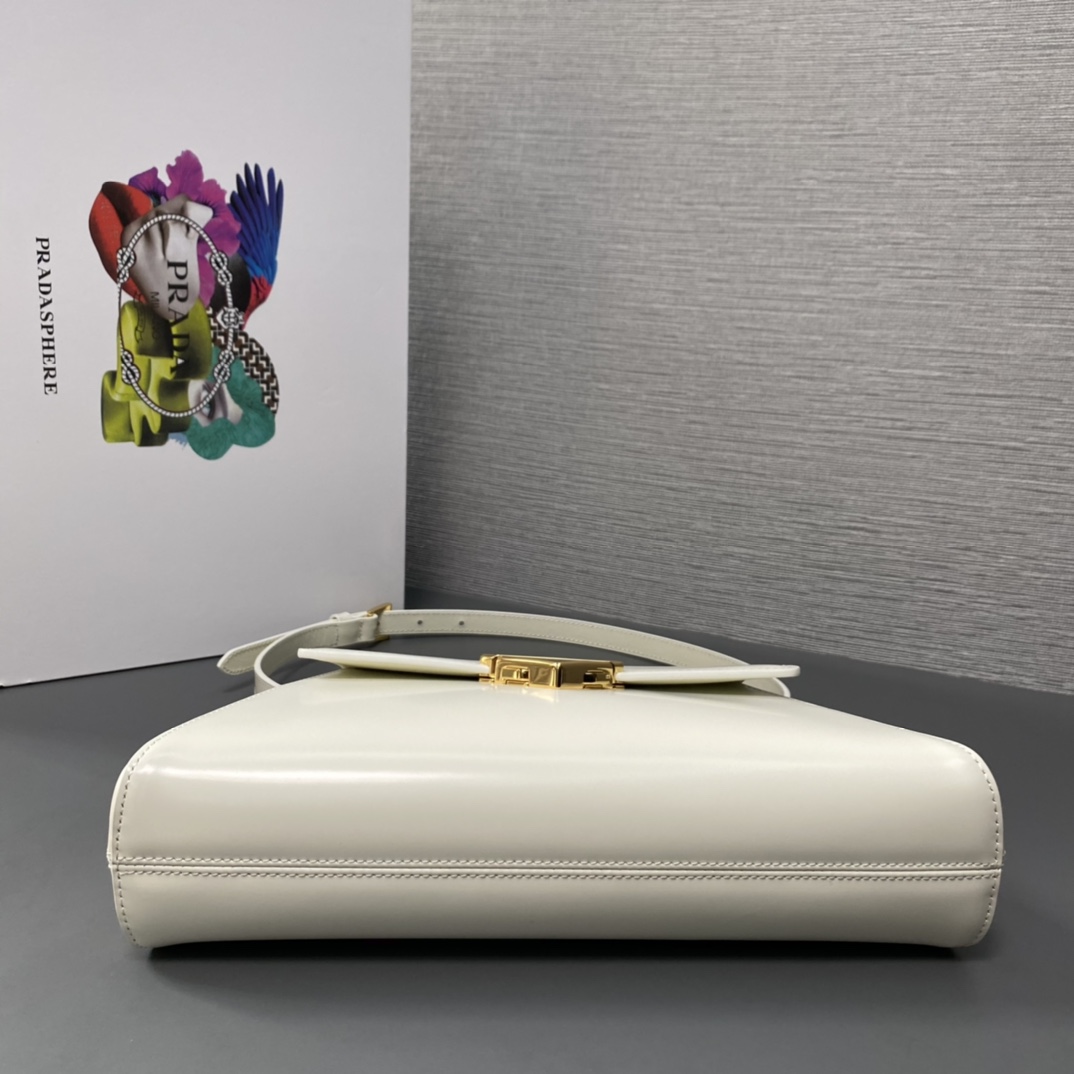Pra*a medium brushed leather handbag