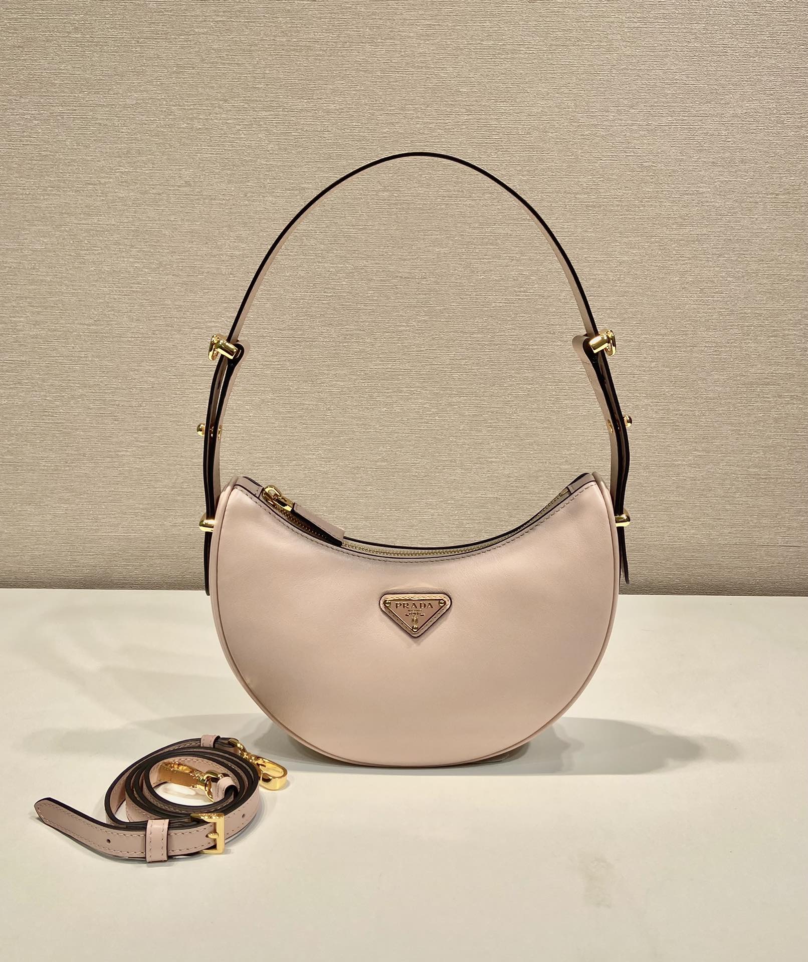 Pra*a arqué leather shoulder bag