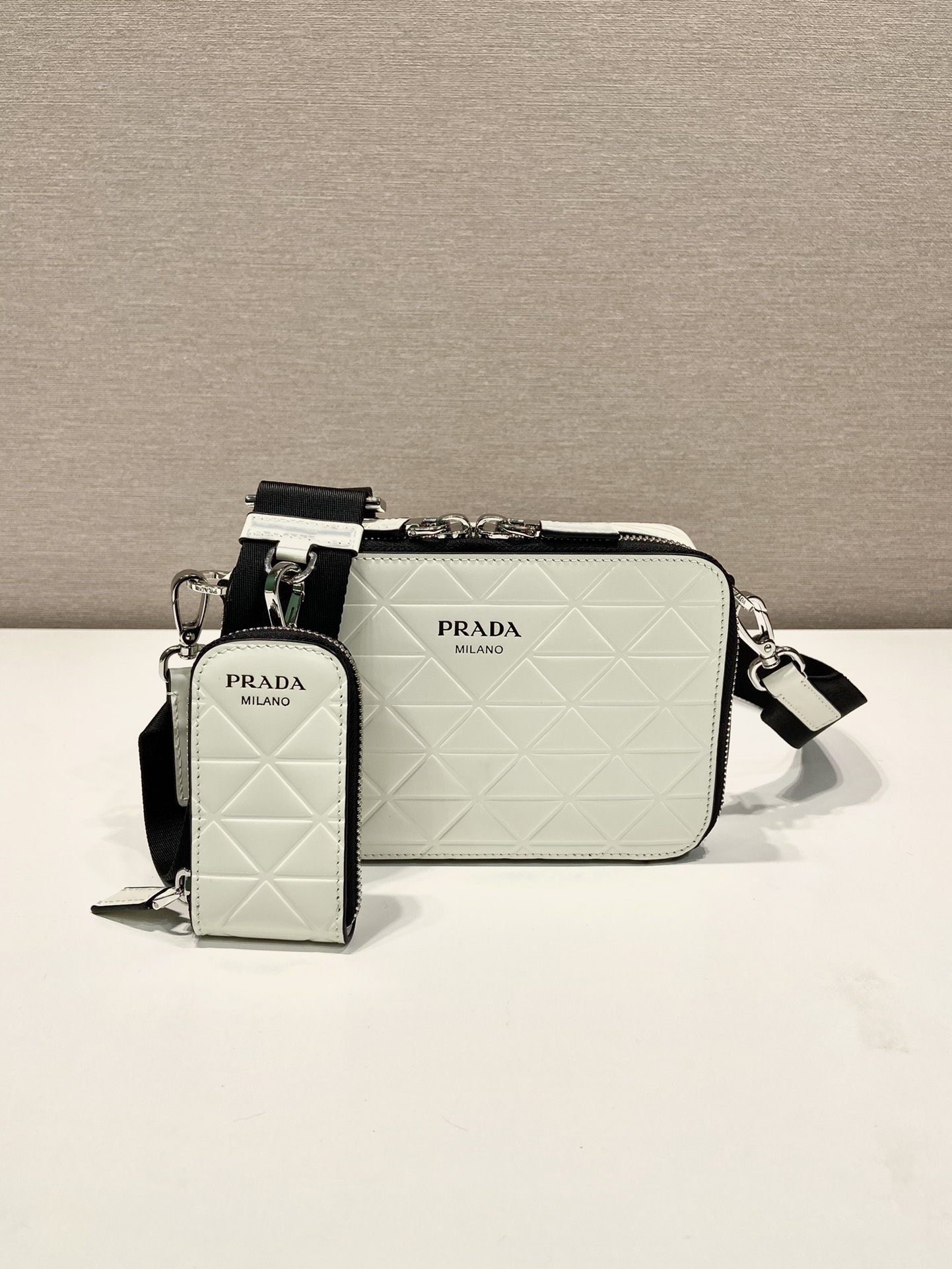 Pra*a small Pra*a brique leather bag