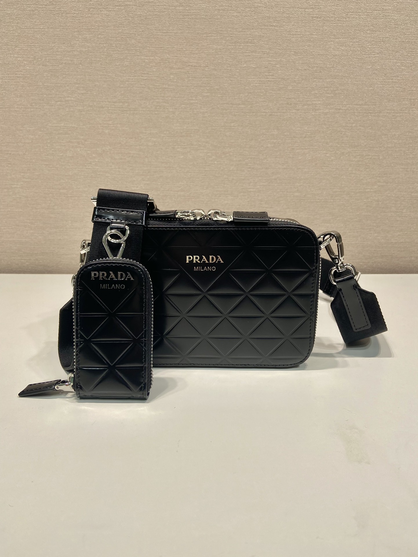 Pra*a small Pra*a brique leather bag