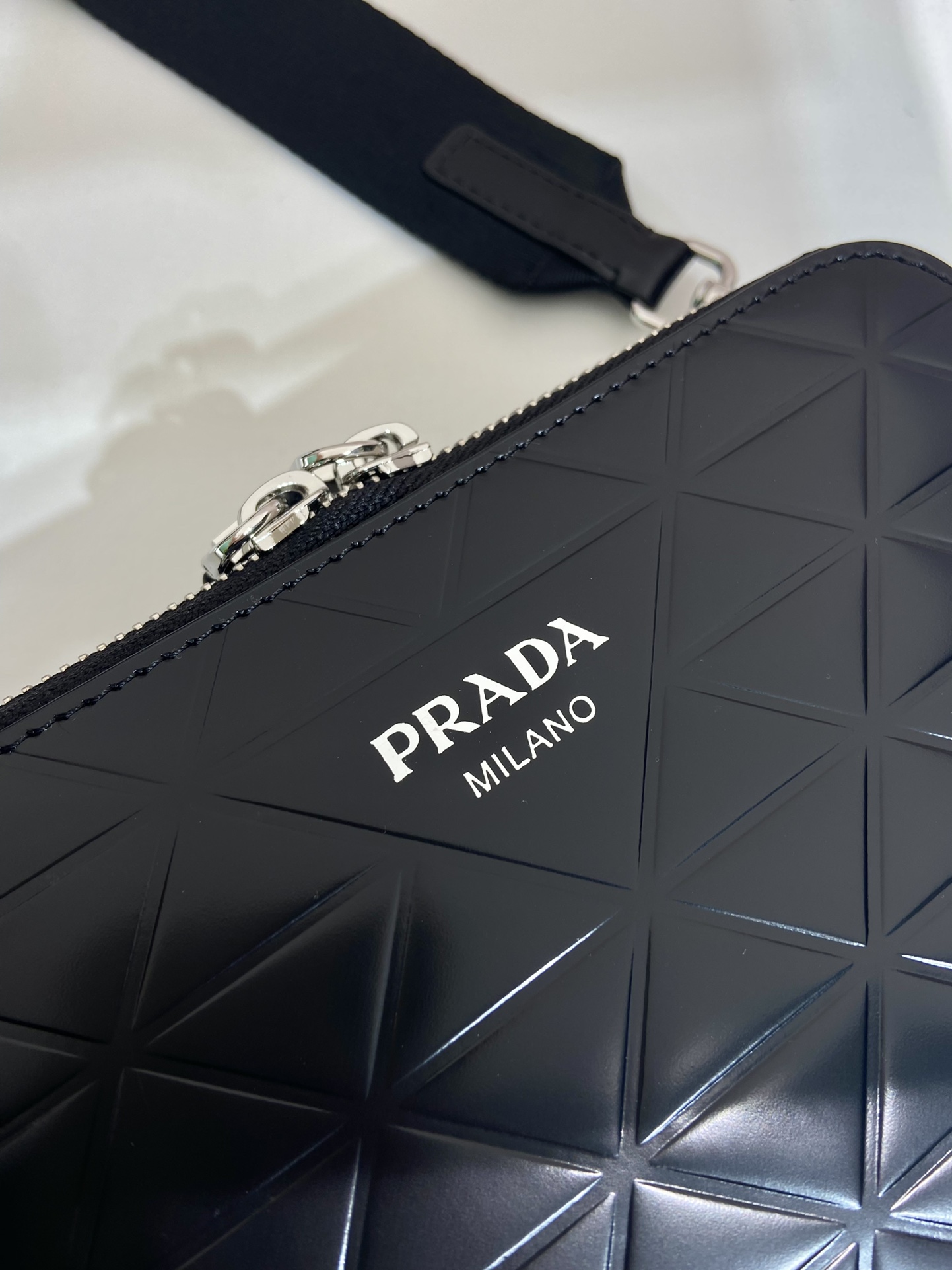 Pra*a small Pra*a brique leather bag