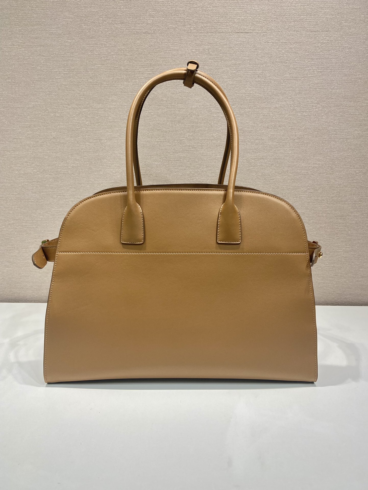 Pra*a large leather tote bag with buckles