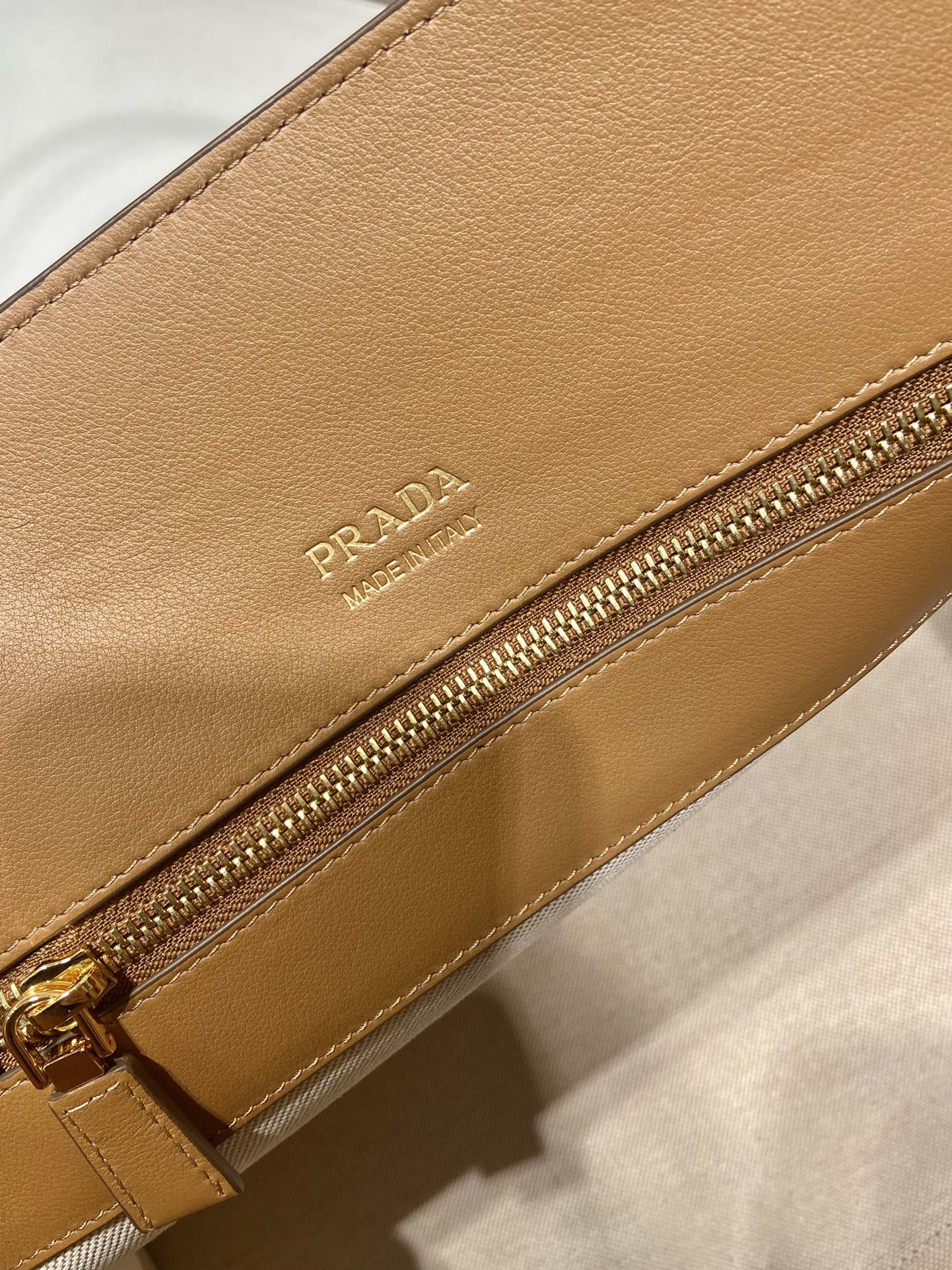 Pra*a large leather tote bag with buckles