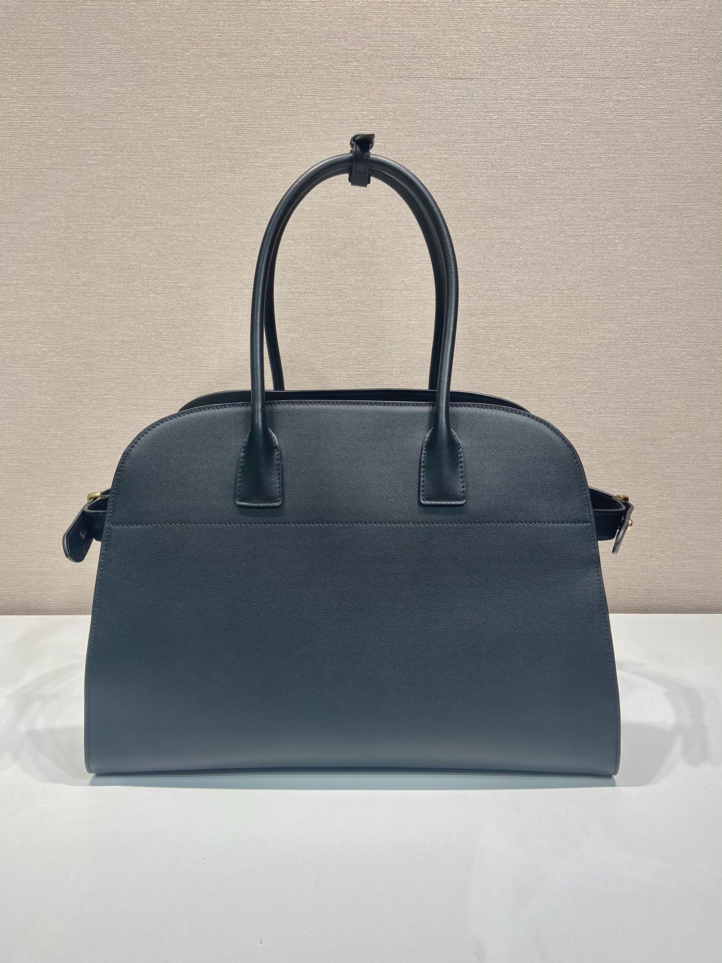 Pra*a large leather tote bag with buckles