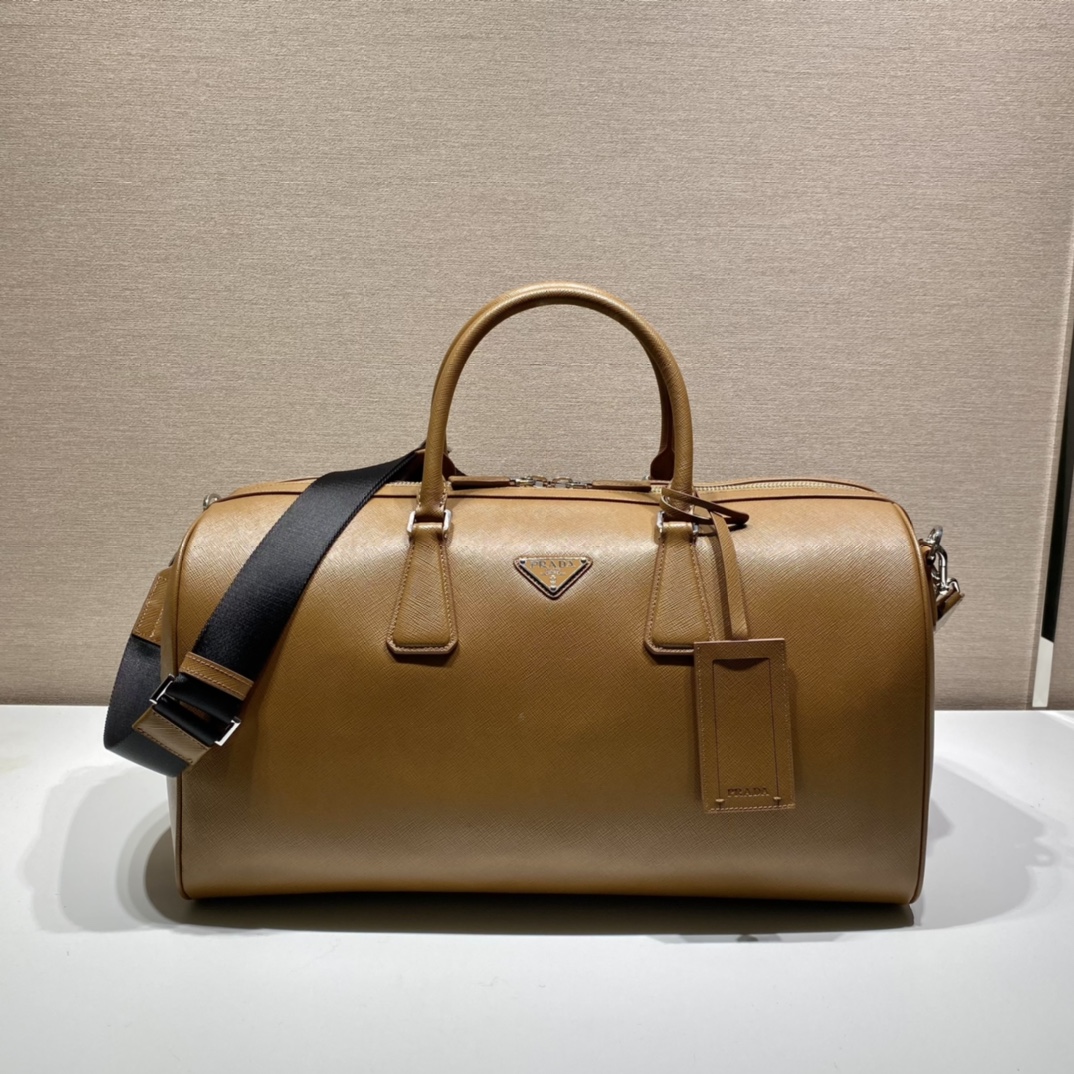 Pra*a saffiano leather travel bag