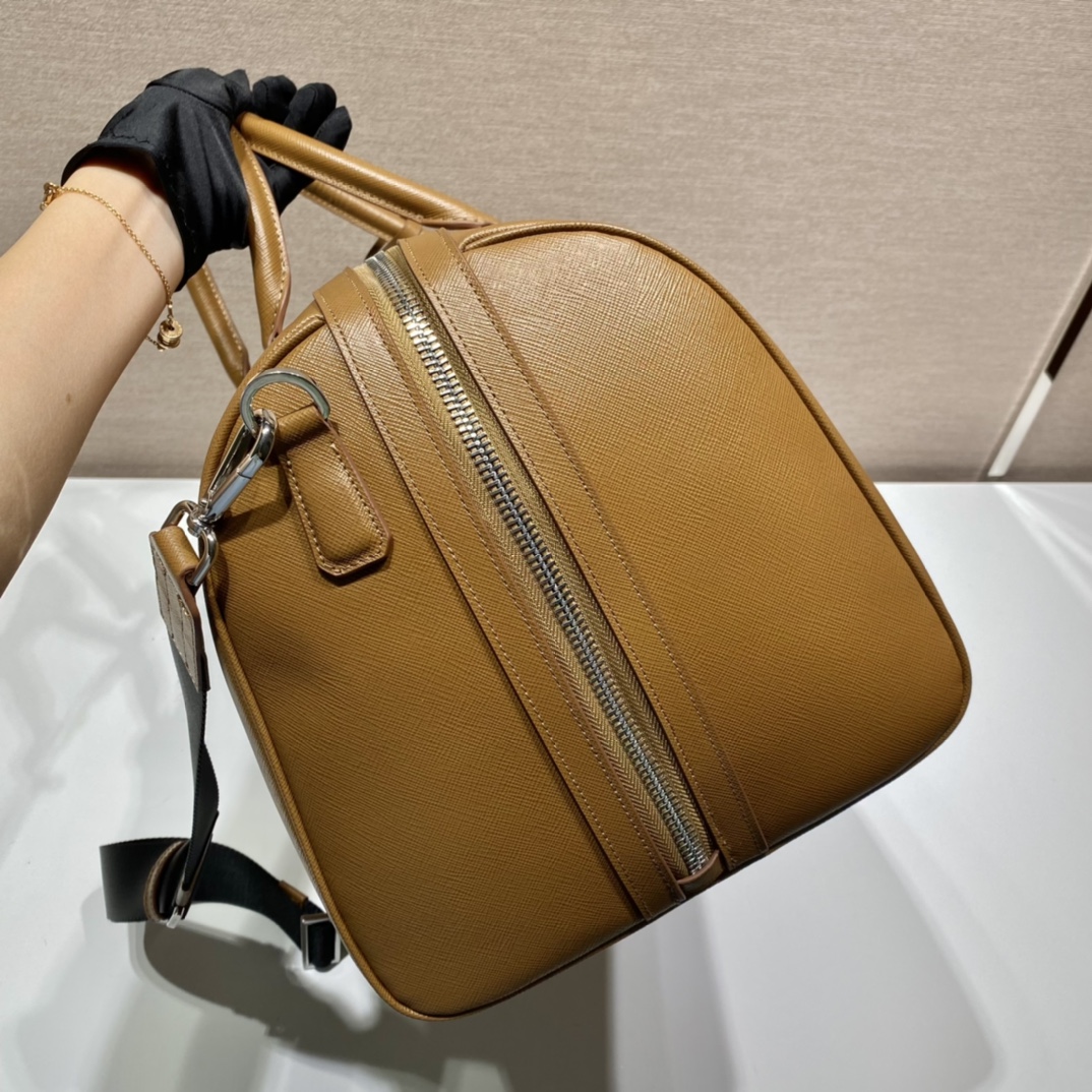 Pra*a saffiano leather travel bag