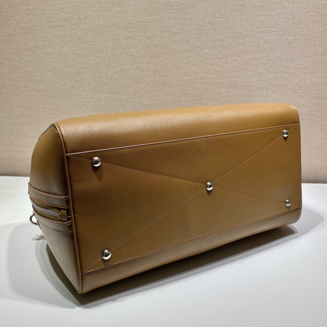 Pra*a saffiano leather travel bag