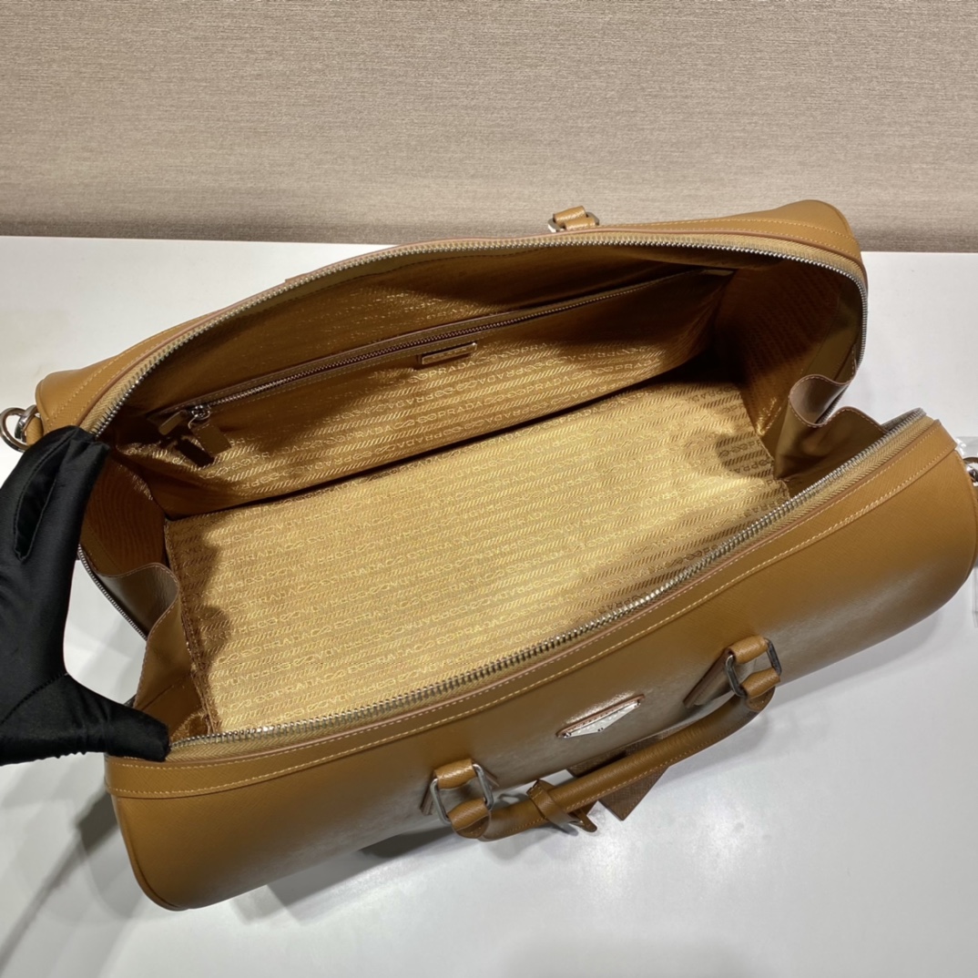 Pra*a saffiano leather travel bag