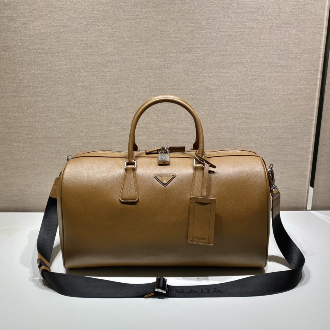 Pra*a saffiano leather travel bag