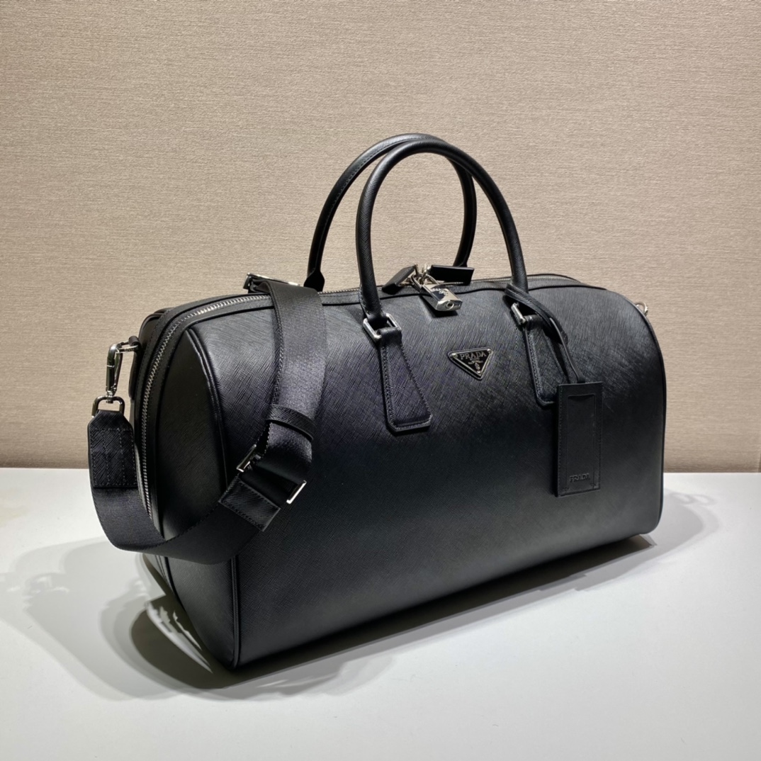 Pra*a saffiano leather travel bag