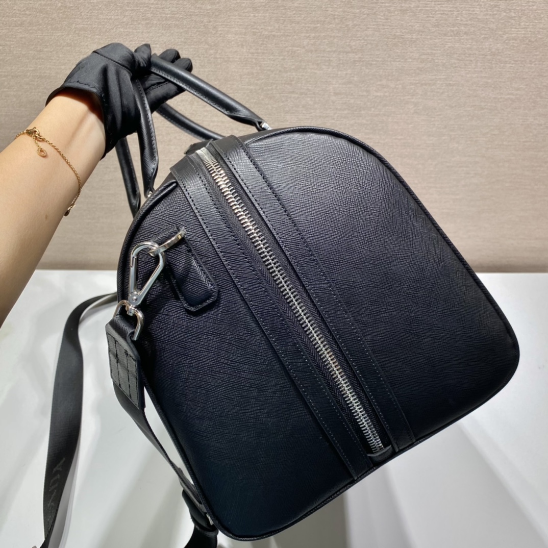 Pra*a saffiano leather travel bag