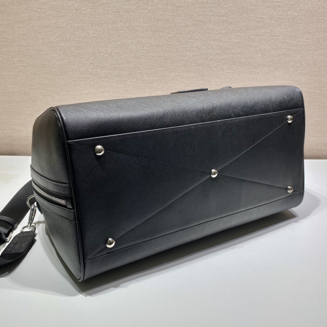 Pra*a saffiano leather travel bag